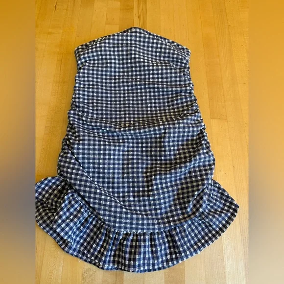 J. Crew ๐๏ธ Blue & White Gingham Retro Style beach swimsuit bathing suit skirt 6 - Picture 5 of 12